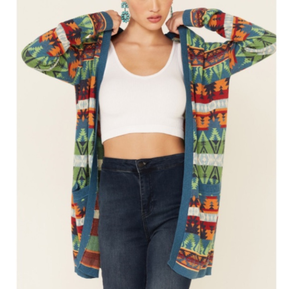 Tasha Polizzi Southwestern Aztec Cardigan - Picture 2 of 13